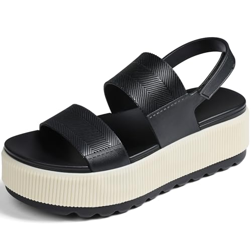 Image of Lovee Cosee Platform Water Sandals for Women Chunky Wedge Lug Sole Comfortable Waterproof Summer Walking Beach Shoes