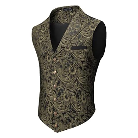 COOFANDY Men's Paisley Dress Vest Cover