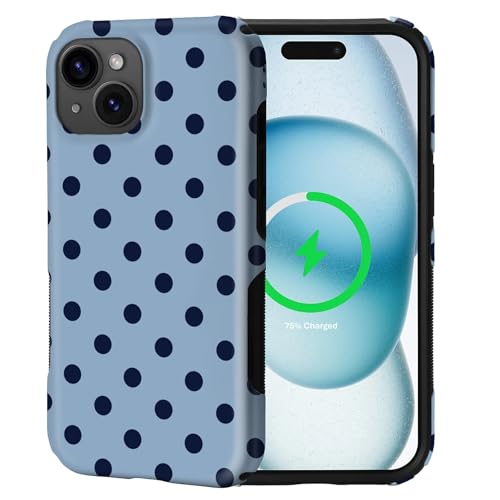 Coque magnétique iPhone 15 Plus silicone bleu compatible MagSafe antichoc