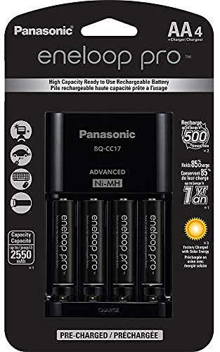 Eneloop Pro Advanced Battery Charger Pack w/ 4 Ni-MH AA Battery K-KJ17KHCA4A & Ni-MH AA Battery BK-3HCCA4BA 1.2V 4pk Rechargeable