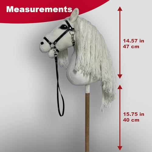 WALIKI Deluxe Stick Horse Toy for Kids, Teens & Adults | 30” Plush Hobby Horse with Wooden Handle | Cowboy & Cowgirl Pretend Play Pony | Hobby Horse Racing Toy - Thumbnail 3