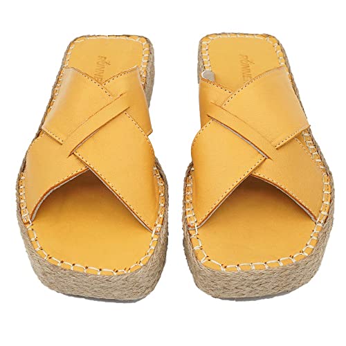Sandales compensées orange Bonateks en taille 37 pour femme