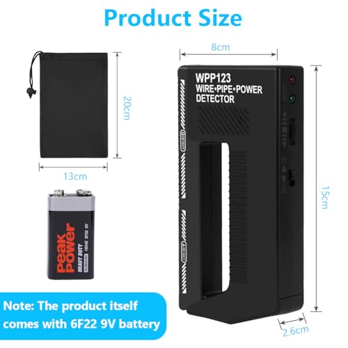 Flintronic Wpp123 Metalldetektor Klein, Kabelfinder LeitungssuchgeräT, Stud Finder, Hoher Empfindlichkeit Multifunktions-Detektor & Einstellbarem Alarm, für Holz, Kabel, Rohre Metal (mit Battery)