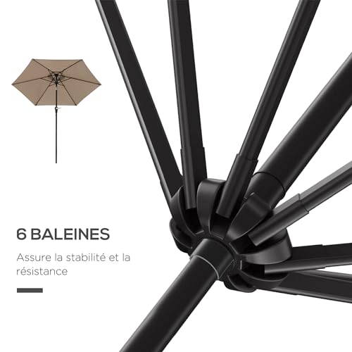 Parasol jardin inclinable Ø2,30m manivelle - Outsunny