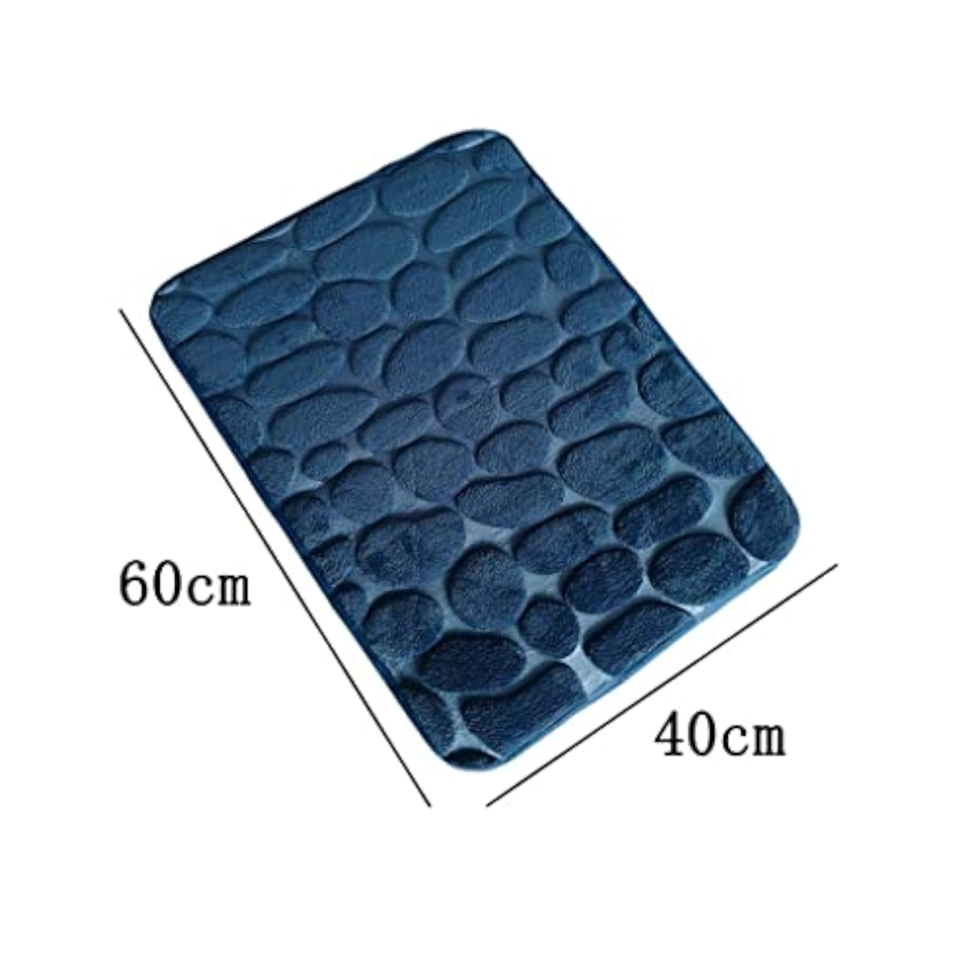 3D Effect Cobblestone Embossed Floor Rug for Bathroom
