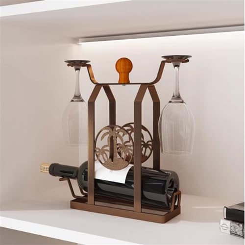 Soporte para botellas de vino de hierro para mesa miniatura 4