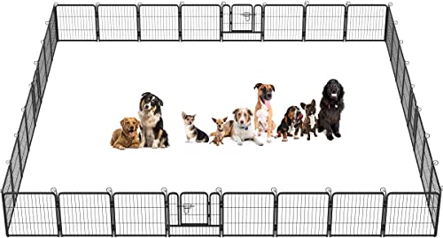 Image of BestPet | Dog Playpen | 24 Inch, 32 Panels | Heavy Duty Metal Pet Exercise Pen | Indoor Outdoor Fence Panels | Rust-Resistant, Removable, Tool-Free Setup | Anti-Skid, Expandable Design
