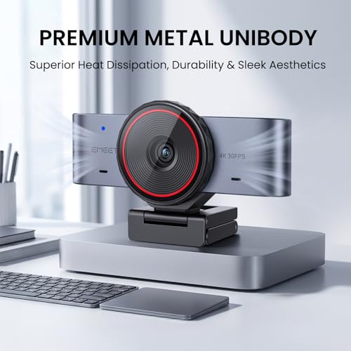 Image of eMeet C960 4K AI Tracking Webcam for PC & Laptop, Sony Sensor, Autofocus, Triple Microphone Array, Gesture Control, Streaming Camera for OBS, Twitch, Zoom, Teams & Switch 2