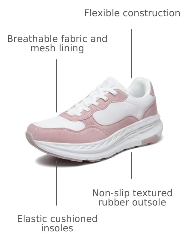 Image of GSLMOLN Women's Casual Walking Shoes Breathable Non Slip Tennis Cushion Fashion Gym Sneakers
