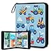 Kuquteed Cartoon Truck Trading Card Binder 4 Pocket 400 Cards Holder Collector Album with 50 Removable Sleeves Toys Gifts for Boys Girls Excavator Cars Sports Game Cards
