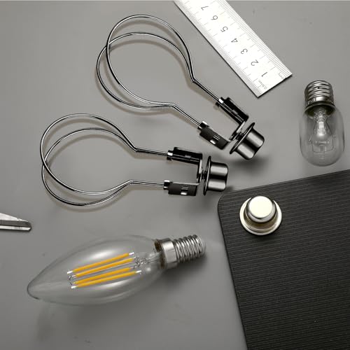 Image of Honoson Bulb Lamp Shade Light Bulb Clip Adapter Includes Finial and Lampshade Levellers for Replacement (Black,4 Pcs)