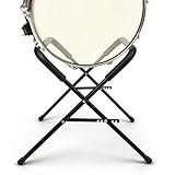 Ecliptica Adjustable Multi-Fit Folding Bass Drum Stand, Heavy-Duty 21' Steel Bass Drum Legs Rack with Thick Rubber Pads Riser for Large Drums for Band & Orchestral Performances