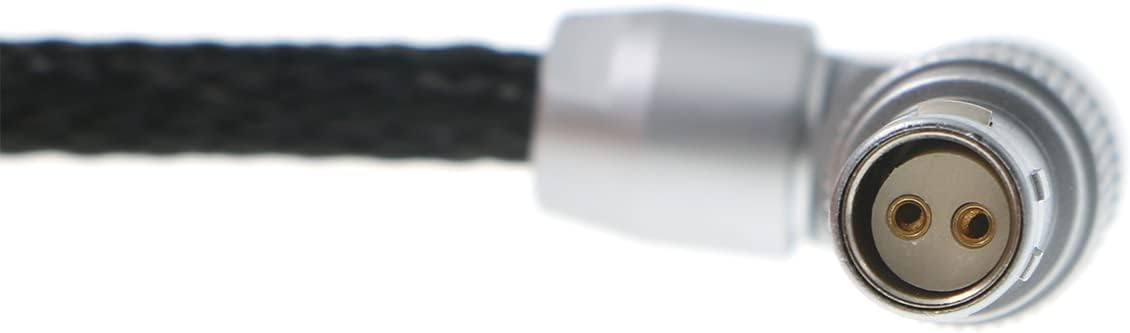 Alvin's Cables for Red-Komodo Rotatable Flexible Power-Cable 2-Pin Female to Adjustable Right-Angle 2-Pin Male Cord