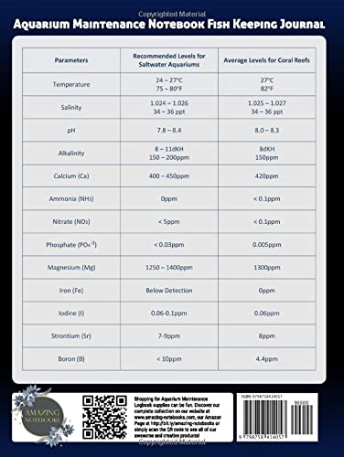 Aquarium Maintenance Notebook Fish Keeping Journal: Tank Aquarium Log Book | Exotic Red Fish and Dar