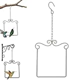 Hummingbird Swaying on Its Perch, Outdoor Hummingbird Swing Perch, Hanging Bird Swing with S Hooks, for Hanging Indoor Outdoor Trunk Lawn Patio Garden (Silver)