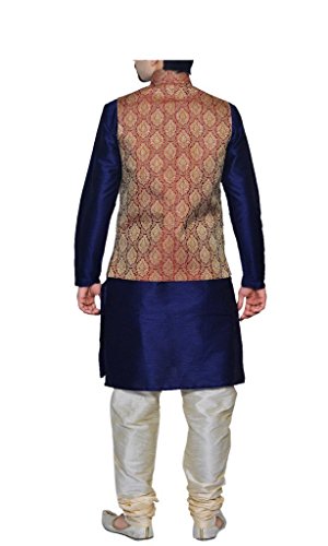 Image of Mens Kurta Pyjama Set with Designer Ethnic Nehru Jacket