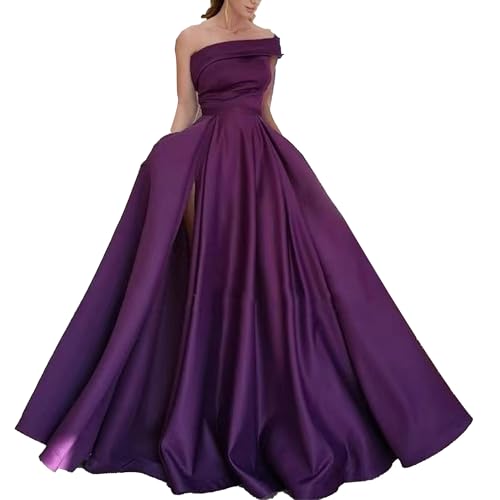 Robe longue en satin violette idéale pour vos soirées de gala chic