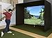 Golf Simulator Enclosure 10 x 8 ft with Upgraded Dual-Layer Impact Screen, HD Projection Surface, Thick Foam Edge Padding, Safety Side Nets for Indoor Home Garage Golf Cage Practice Training