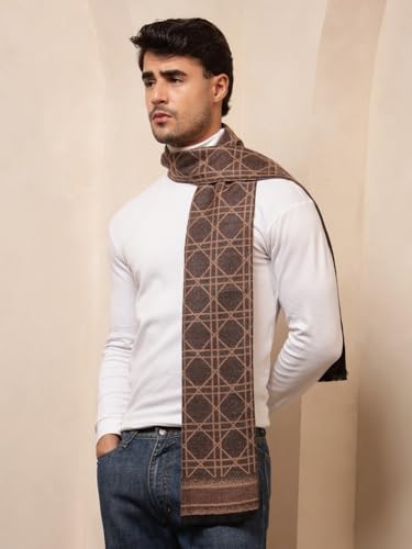 Image of Ravaiyaa - Attitude is everything Men's Reversible Stripe Pattern Winter Wool Scarf, Muffler 72 inchx12 inch Inch