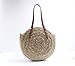 BEVANNJJ. Camping Marokański Torba Kosz Palm Kobiety Ręcznie Tkane Okrągłe Torby Słomy Naturalna Owalna Torba Plażowa Duży Tote Circle Torebka Moda Picnicware. (Color : As is shown in)