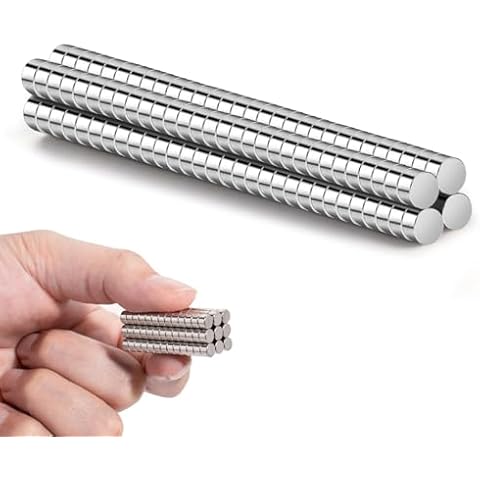 RHINOCATS 60 pcs Small Refrigerator Magnets，Small Magnets for Crafts，Magnets for Nail Clippers，Round Mini Magnets，Tiny Magnet, Multi-Use for Hobbies, Crafts and Science, Tiny Size：5mm x 3mm(DxH) Cover
