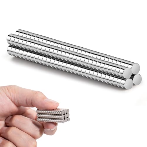rhinocats 60 pcs Small Magnets for Nail Clippers,Round Mini Magnet Multi-Use for Refrigerator, Hobbies, Crafts and Science, Tiny Size:5mm x 3mm(DxH)