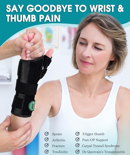 Oyakin Wrist Brace with Thumb Support for Carpal Tunnel, Thumb Brace for De Quervain\'s Tenosynovitis, Tendonitis, Thumb Spica Splint Right Hand, Wrist Support Men and Women