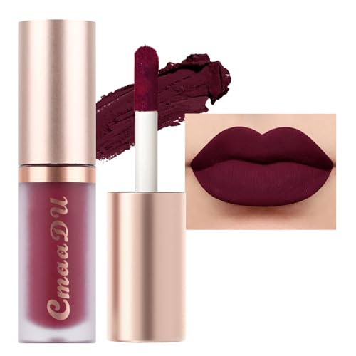 Image of evpct 1Pcs Plum Purple Silky Velvet Matte Liquid Lipstick Lip Gloss Set for Women Long Lasting 24 Hours Color Stay Lipstick 07#