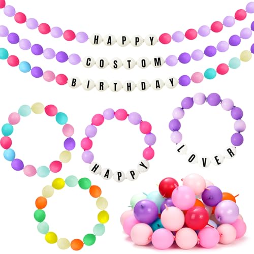 Civaner 154pcs DIY Giant Friendship Bracelet Garland Birthday Banner Kit with 150 Balloon in My Birthday Era Banner Famous Singer Customizable Jumbo Garland Decor for Wedding Party Supplies