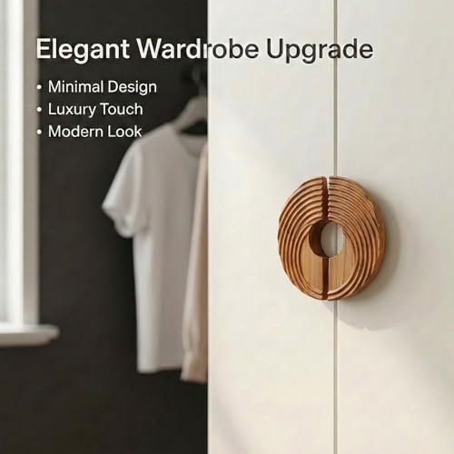 Image of Crescent Groove Half Moon Teak Wood Handle /Main Door Handle /Pull Push Handle for Door /Wardrobe Handle /Complete Set of 1 Handles (Left & Right) 6 * 3 Inch - Model 5009-| 3 Years Warranty |