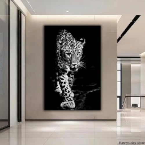 Toile tigre et léopard premium tableau d'art encadré 40x60 cm - 4