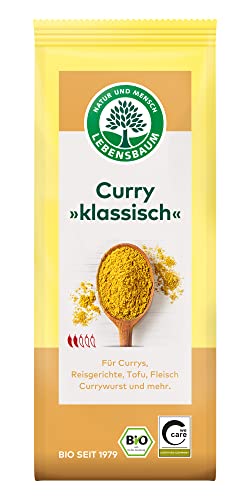 Lebensbaum Curry klassisch, Bio-Gewürz für Currys, Currymischung mit würzigem Geschmack und sanfter Schärfe, 50 g