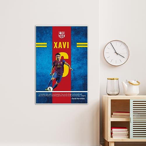 Image of TenorArts Xavi Hernandez Poster Barcelona Quotes Wall Posters Adhesives on back with Thick 300 GSM Matt Finish Papers (18inches x 12inches)