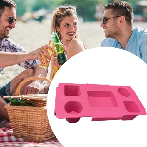 Plateau porte-gobelet extérieur et assiette de repas pour camping - 3