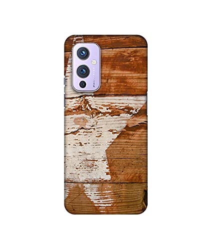 Image of Amazon Brand - Solimo Designer Star Impression On Wood 3D Printed Hard Back Case Mobile Cover for OnePlus 9