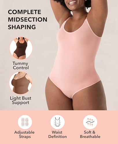 Image of SHAPERMINT Brief & Thong Bodysuit - Tummy Control Seamless Body Shaper, Shapewear for Women Small to Plus Size