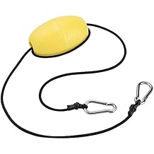 Nikou Kayak Drift Anchor Rope, Nylon Tow Line with EVA Buoy & Stainless Steel Clips, Yellow/Black Kayak Accessory to Prevent Lost Gear