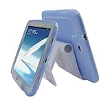 iShoppingdeals - Blue TPU Rubber Skin Cover Case and Multi-Angle View Stand Holder for Samsung...