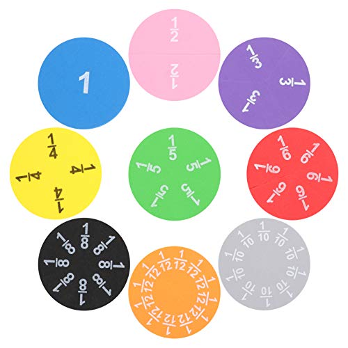 STOBOK 18Pcs Recursos Educacionais FraÃ§Ã£o CÃ­rculos Eva Esponja DemonstraÃ§Ã£o Arco-Ãris Math Mani