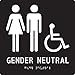 Accuform PAD104BK Plastic ADA Braille Tactile Sign,"Gender Neutral", 8" Length x 8" Width x 0.125" Thickness, White on Black