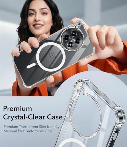 Image of Jkobi Shockproof Crystal-Clear Back Cover for OnePlus 12R 5G (Magsafe Wireless Support | Drop & Camera Protection | Hard Polycarbonate)