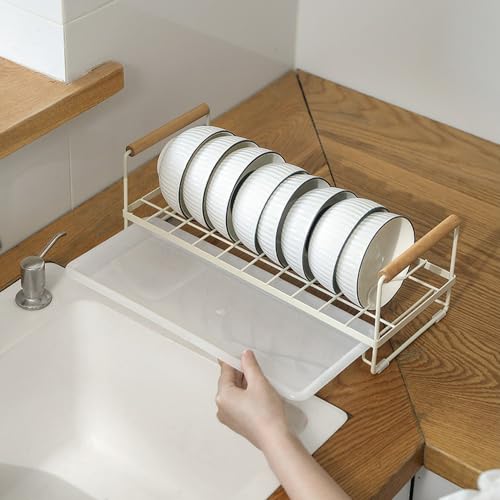 Stainless Steel Dish Drainer Drying Rack with Drip Tray and Removable Utensil Holder Anti Rust Space Saving Kitchen Counter Organizer Detachable Plate and Cupboard Drainers for Metal Utensil - Image 3