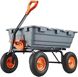 remolque agricola basculante 10000 kg Todo terreno: las ruedas neumáticas resistentes del carrito garantizan un fácil transporte sobre terrenos irregulares o irregulares, di adiós al estrés relacionado con el desorden.