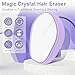 hoyesch Crystal Hair Eraser for Women and Men, Reusable Crystal Hair Remover Magic Painless Exfoliation Hair Removal Tool, Magic Hair Eraser for Back Arms Legs (Violet Purple)