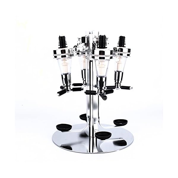 4 Bottle Rotating Stand, Rotating Drinks Dispenser, Bar Drinks Optics Set Revolving Liquor Spirit Dispenser, Premium Aluminium Rotary Design - Image 3