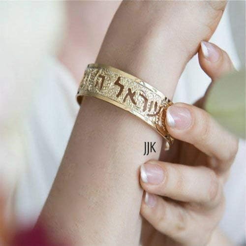 This Too Shall Pass Hebrew Dainty Gold Cuff, Handmade In Israel, Beautifully Packaged And Ready For Giving - Image 3