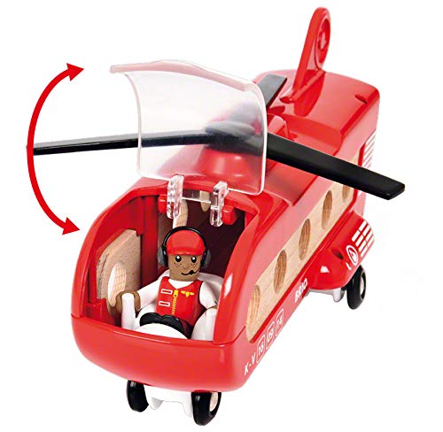 Brio World 33886 - Cargo Helicopter - Vehicle Toy Wooden Train Toy Red #TOP5