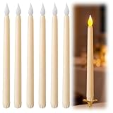 Velas LED Efecto Llama - 6 Pcs Velas Decorativas Eléctricas Artificiales de 27 cm con Brillo Realista, Pascua y Fiestas