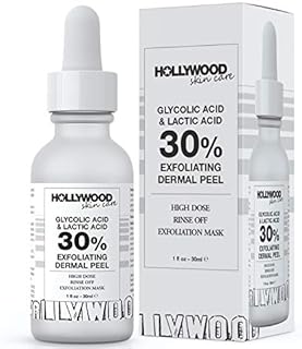 Glycolic Acid Peel and Lactic Acid 30% AHA Peeling Solution - Professional Grade Chemical Peel for Face Used for Acne Scars, Keratosis Pilaris Treatment, Wrinkles, Fine Lines - Facial Peel, 1 fl oz