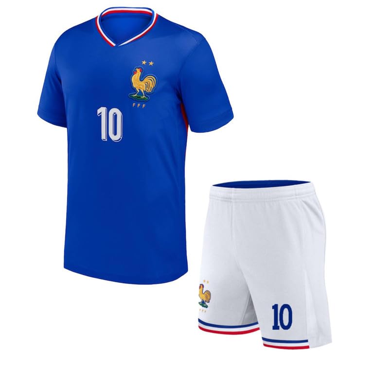 Kylian Mbapee 10 Football Team Jersey with Shorts 2024 (Kids,Boys,Men)-image-38